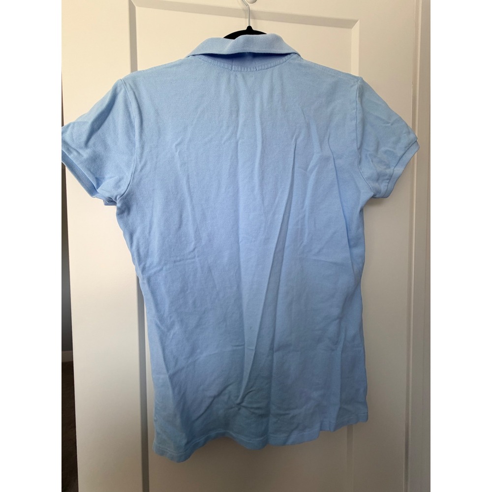 Polo Ralph Lauren Womens Slim Fit Polo Shirt Light Blue Short Sleeve Size M_159 - Picture 5 of 8